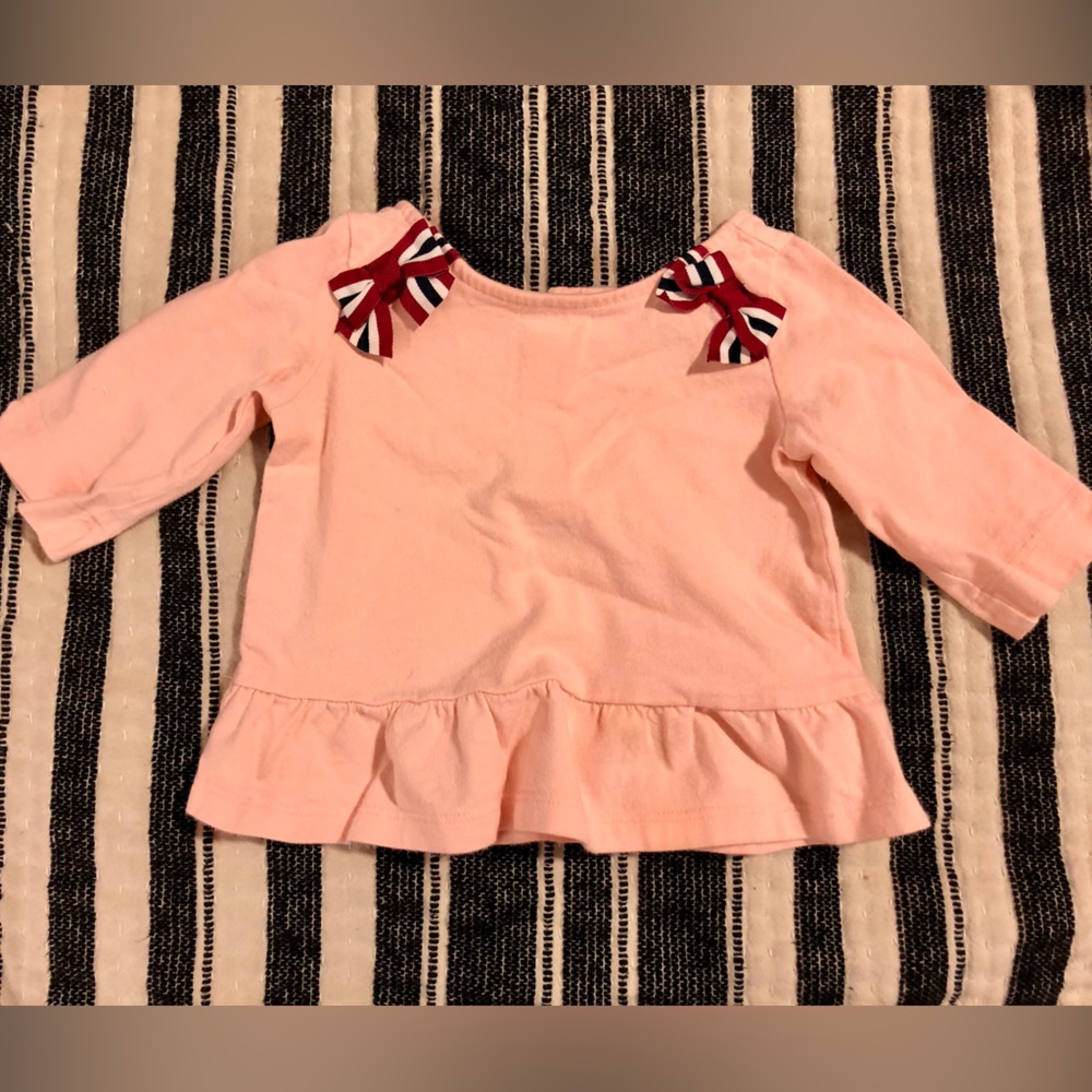 Chic Janie Jack Pink Top w Bows 12-18mo